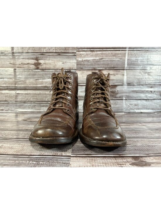 Frye 87901 Phillip Lace Up Work Ankle Boots size 8 B color Brown Vintage main image 9